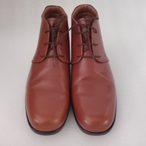 TOD'S Women's Studded Ankle Boots Brown Leather Lace Up Shoes Sz 6.5 - Picture 1 of 8